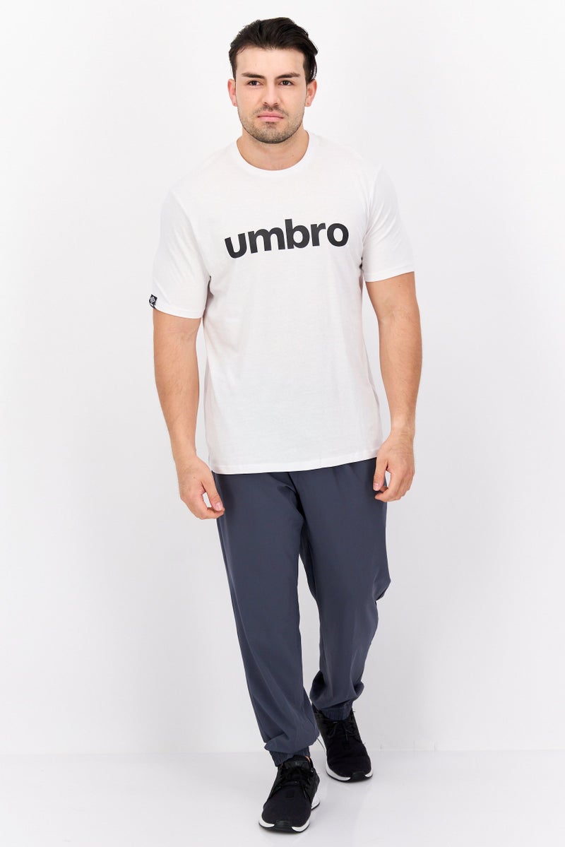 umbro Men Round Neck Short Sleeve Brand Logo T Shirt, White/Black - Image 4