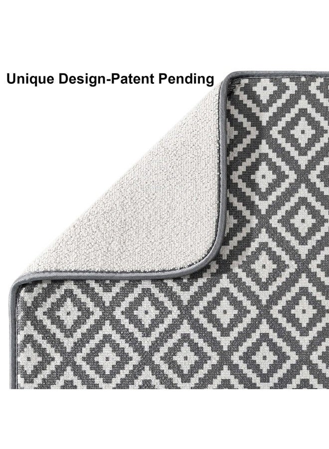 SUBEKYU Dish Drying Mat for Kitchen 2 Pack, Ultra Absorbent Microfiber Dishes Drainer Mats ,19.2 by 15.8 Inch(Rhombus) - Image 3