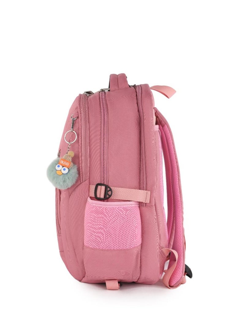 Elite Bags Elite TULIP GS264 18 Inch School Backpack for Girls, Water Resistant Lightweight Laptop Backpack with 2 Main Compartments, Trolley Sleeve, Front Zipper Pocket, Side Bottle Pockets, Spinal Comfort Back Support, Pink - Image 4