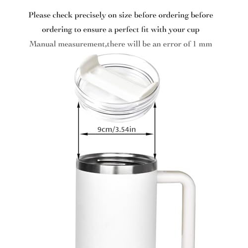 Horsdo 40oz Tumbler Lid for Stanley, Spill Proof Splash Resistant Tumbler Covers,Replacement cover for Stanley Cup Accessory(2 pack) (White, 40oz) - Image 5