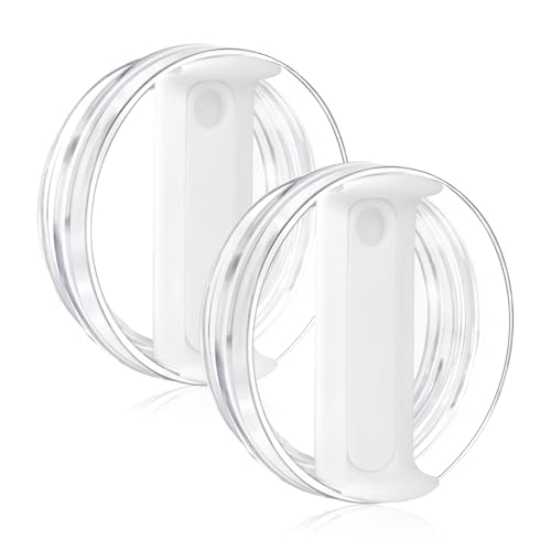 Horsdo 40oz Tumbler Lid for Stanley, Spill Proof Splash Resistant Tumbler Covers,Replacement cover for Stanley Cup Accessory(2 pack) (White, 40oz) - Image 1