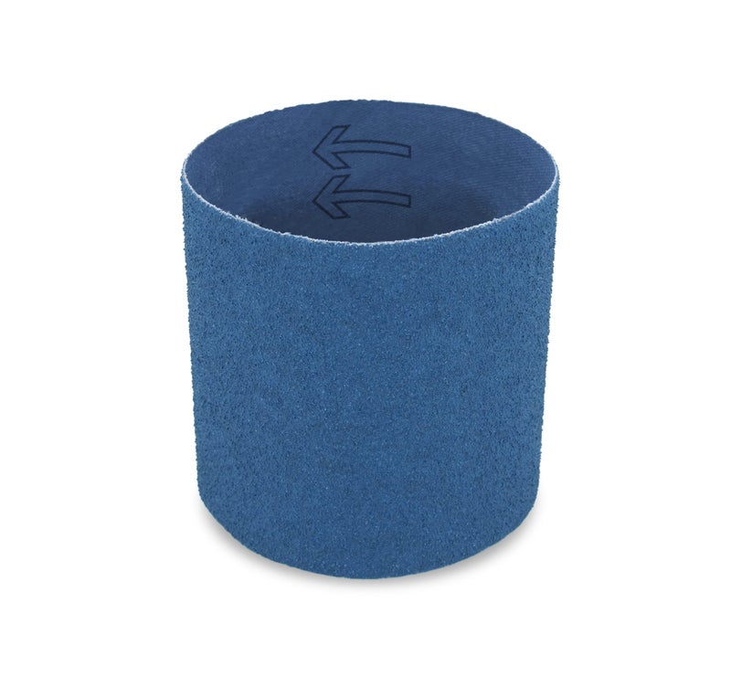 CS Unitec | 42120 | PTX Zirconium Grinding Belt Sleeve for Removing deep Scratches and Grinding Weld Seams on Metal. 120 Grit. 3.5" Diameter x 4" Wide (Pack of 10). Made in Germany. - Image 1