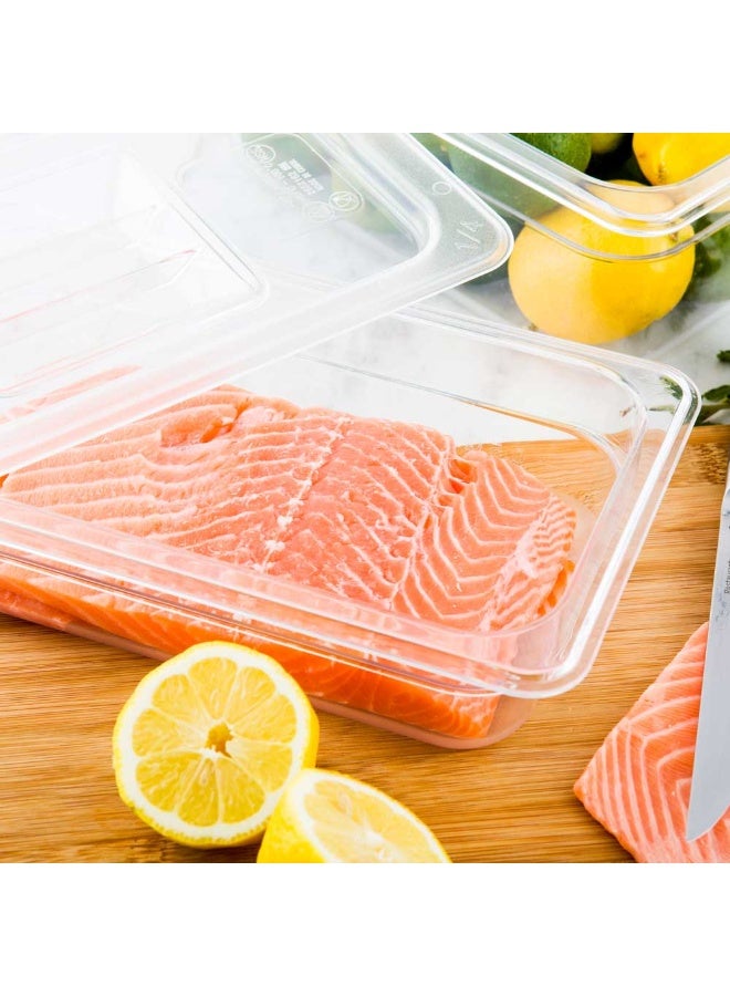 Restaurantware 2.5 Inch Deep Food Pans, 1 1/4 Size Commercial Food Storage Container - Freezable, Avoids Breaking, Clear Plastic Cold Pans, Dishwashable, For Kitchens, Restaurants, Or Cafeterias - Image 3