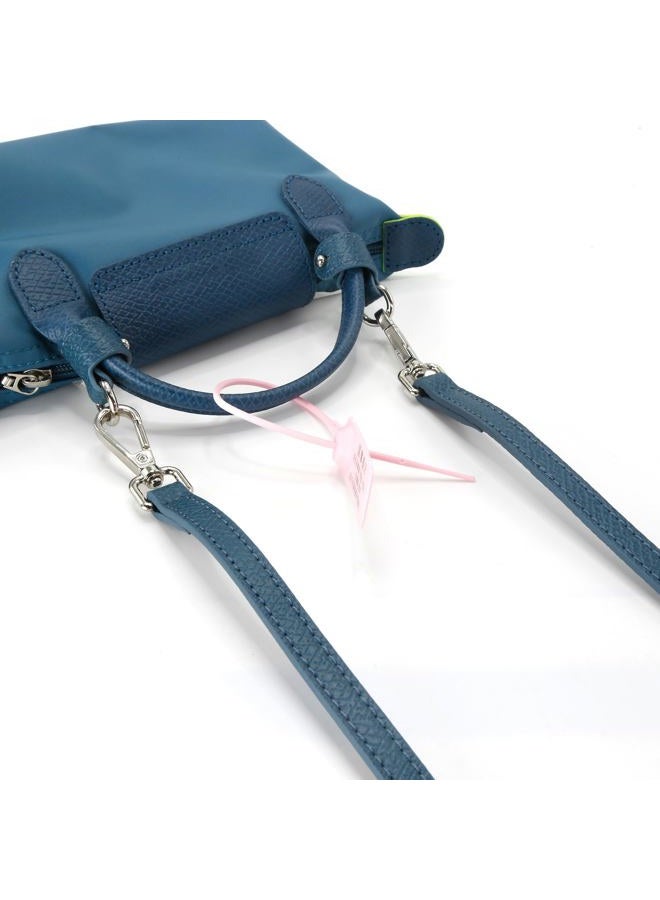 banbeln Mini Bags Leather Shoulder Strap Terracotta Nude Taupe Nave Blue Bag Straps (Peacock) - Image 3