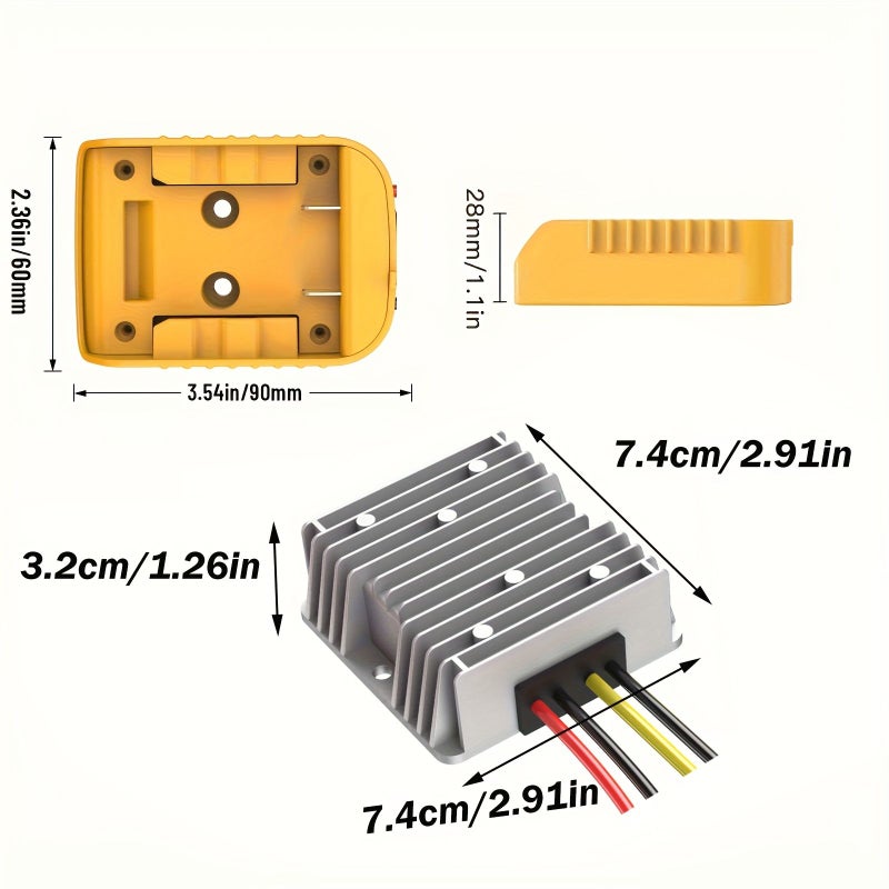 20V To 12V DC Voltage Regulator Converter 12V 15A 180W Compatible With 20V DeWalt Battery With On Off Switch Power Adapter For Electric Vehicles 1 Piece - Image 4