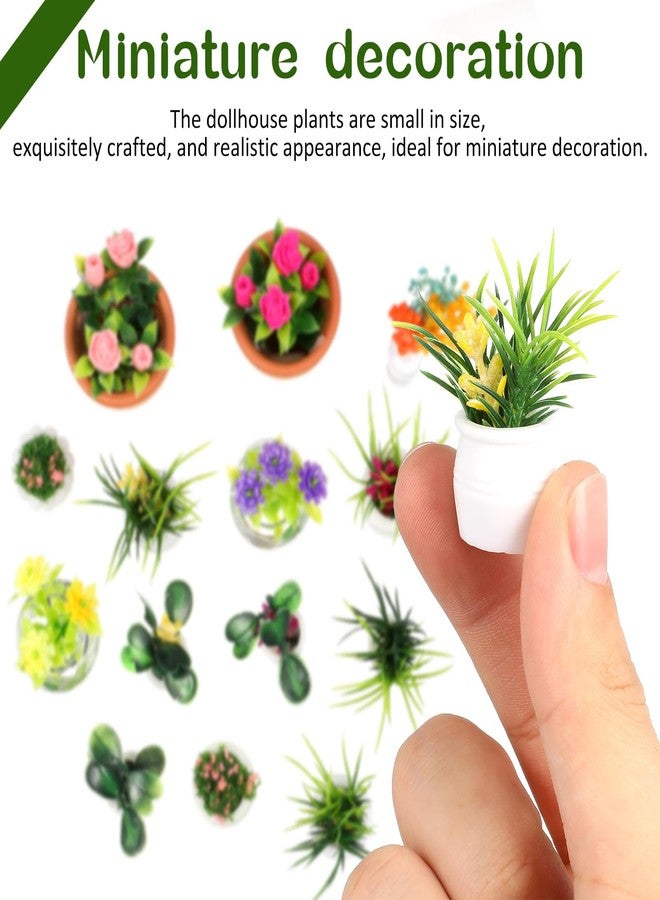 IMIKEYA Miniature Dollhouse Plant Flowers: 15pcs Mini Dollhouse Potted Plants Artificial Tiny Plants Fake Greenery Ornament Potted Plant Flower Model Micro Landscape Dollhouse Furniture Decor - Image 3
