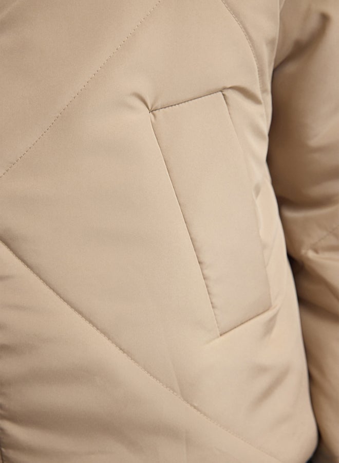 trendyol Mink Oversize Mold Water Repellent Puffer Quilted Coat - Image 4