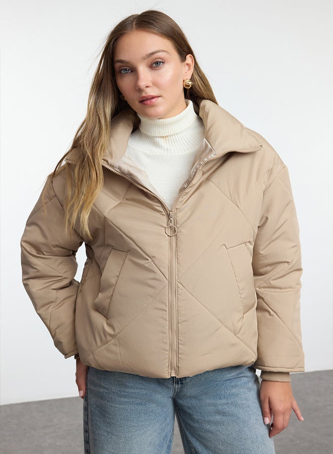 trendyol Mink Oversize Mold Water Repellent Puffer Quilted Coat - Image 2