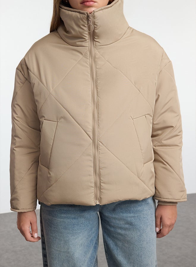 trendyol Mink Oversize Mold Water Repellent Puffer Quilted Coat - Image 3