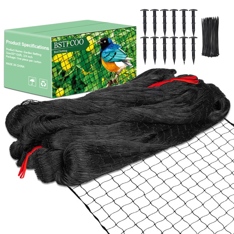 BSTPCOO BSTPCOO Bird Netting 50x100 with 34 Mesh Hawk Netting for Chicken RunPoultry Netting Heavy Duty Nylon Aviary Netting for Chicken Coop Roof Garden Netting for Fruit Trees Plant