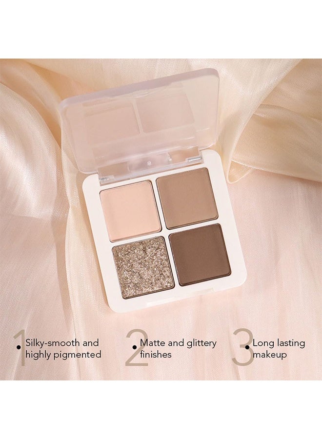 MYHO Eyeshadows Palette Makeup for Women, Neutral Nude Brown Eye Shadow, Powder Cream Glitter Matte Shimmer Quads Eyeshadow Palette, Long-lasting Pigmented Waterproof, Sombras Para Ojos - Image 3
