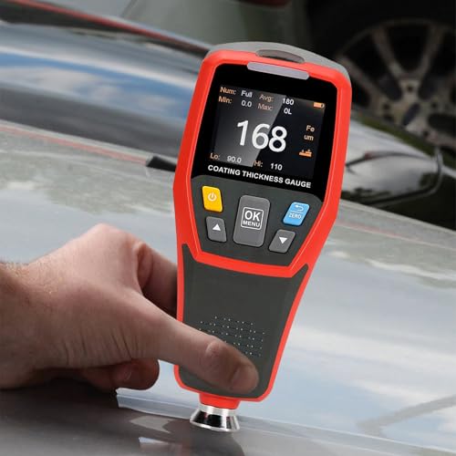 Rocky Mars Paint Thickness Gauge for Cars 343D Upgraded Coating Wet Film Thickness Gauge Paint Correction Precious Metal Tester Tool with Visual Go-NoGo Indicator Auto Rotatable Display - Image 5