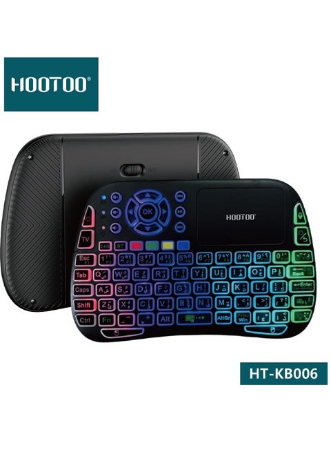 HOOTOO HT-KB006 RGB Wireless Keypad – Bluetooth & 2.4G Mini Keyboard for Smart TV, PC & Gaming