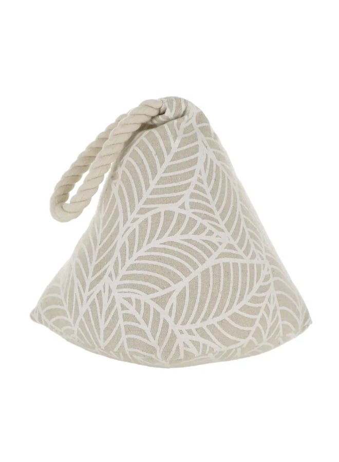 LUANCE Jungle Print Weighted Door Stop Bag with Handle Beige and White 8 x 5.8 x 5.8 Inch 40101079 - Image 1