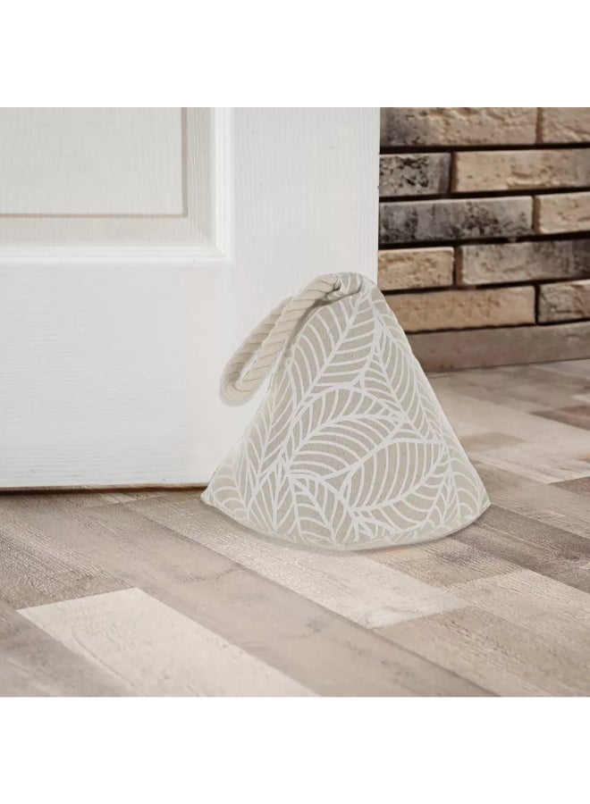 LUANCE Jungle Print Weighted Door Stop Bag with Handle Beige and White 8 x 5.8 x 5.8 Inch 40101079 - Image 2