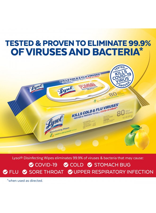 Lysol Disinfectant Handi-Pack Wipes, Multi-Surface Antibacterial Cleaning Wipes, for Disinfecting and Cleaning, Lemon and Lime Blossom, 480 Count (Pack of 6) - Image 2