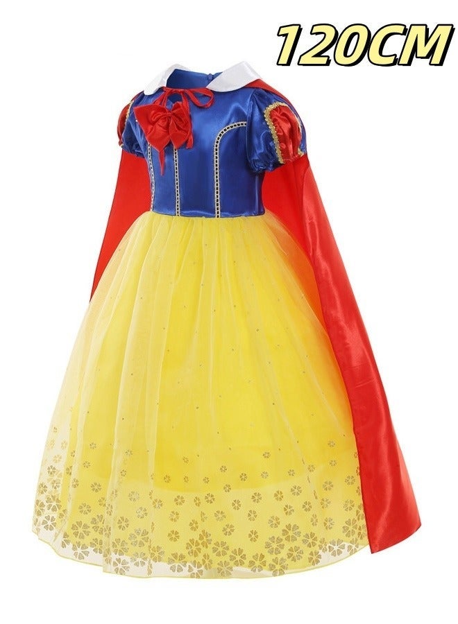 MIXDE White Snow Costume with Red Cloak, Deluxe White Snow Princess Dress with Exquisite Craftsmanship, Fancy Elegant Princess Dress Up for Girls, Suitable for Role-playing and Themed Parties, Perfect Gift - Image 2