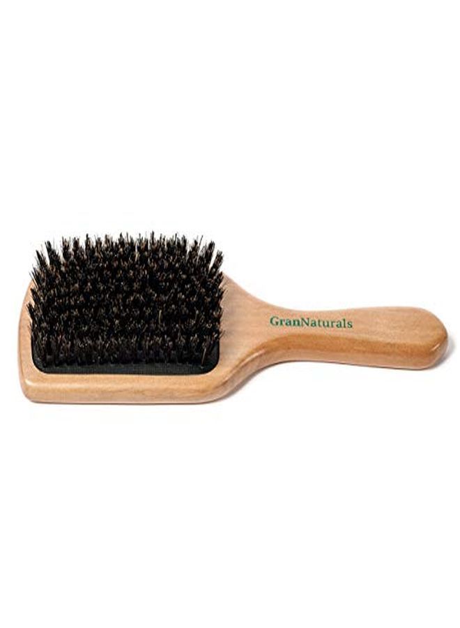 GranNaturals Boar Bristle Hair Brush For Women And Men Medium/Soft Bristles Natural Wooden Large Flat Square Paddle Hairbrush For Fine Thin Straight Long Or Short Hair - Image 5