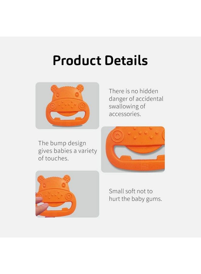 BuddsBuddy 100% Bpa Free Soft Silicone Baby Teether For 3 To 6 Babies (Zuzu Orange) - Image 3