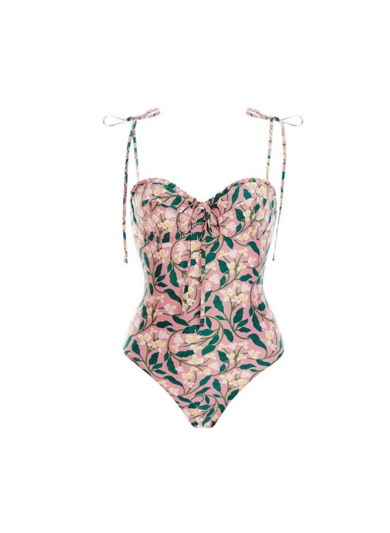 Y&D Womens One Piece Swimsuit with Cover Up Sarong Wrap Floral Bathing Suits 1 Piece Swim Suit with Beach Cover Up Set - Image 2