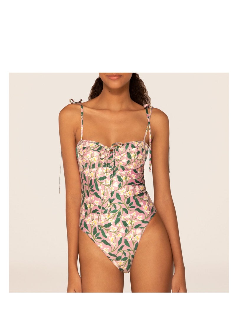 Y&D Womens One Piece Swimsuit with Cover Up Sarong Wrap Floral Bathing Suits 1 Piece Swim Suit with Beach Cover Up Set - Image 4