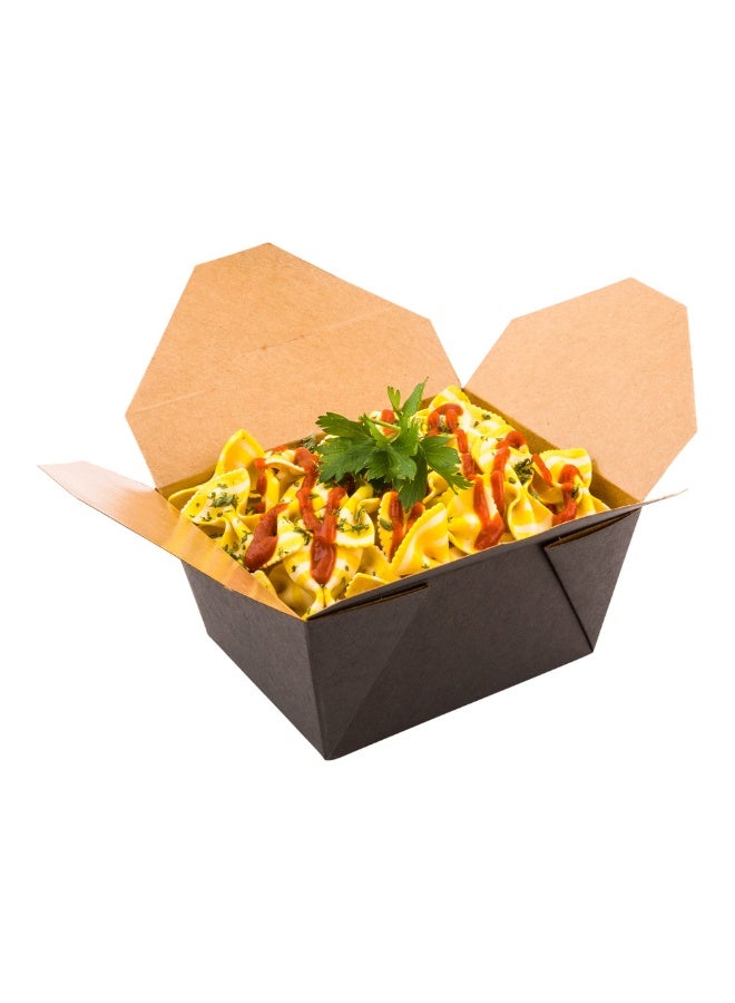 Restaurantware Bio Tek 30 Ounce Take Out Boxes, 200 To Go Lunch Boxes - Tab-Lock Closure, Heat-Tolerant, Black Paper Disposable Lunch Boxes, Greaseproof, For Hot And Cold Foods - Image 2