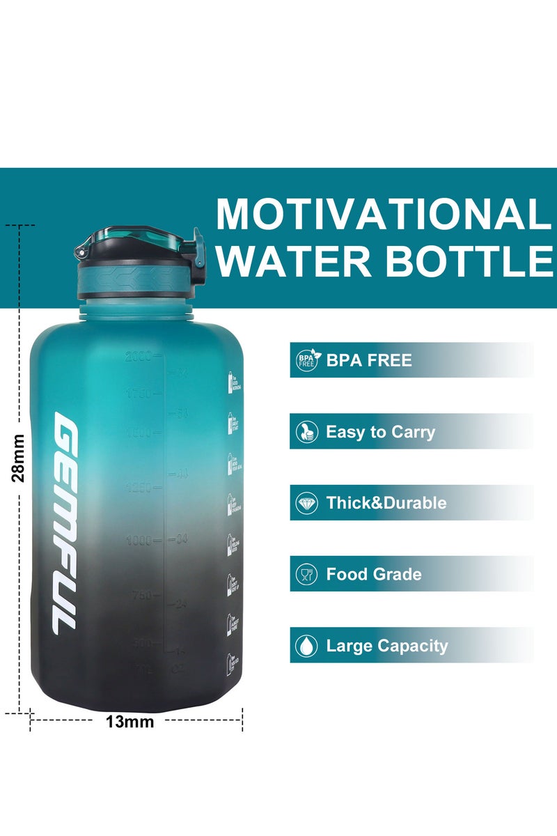 GEMFUL Half Gallon Water Bottle with Straw BPA-Free Large Reusable Container with Handle for Sports Outdoor - Image 5