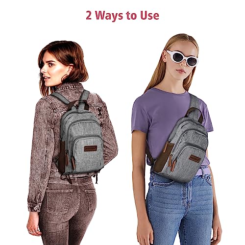 PACKISM Small Backpack Purse for Women - Convertible Backpack Purse Sling Bag for Women with Multiple Compartment Pockets Adjustable Straps Daily Mini Backpack, Grey - Image 3