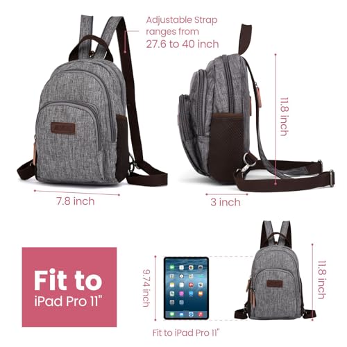 PACKISM Small Backpack Purse for Women - Convertible Backpack Purse Sling Bag for Women with Multiple Compartment Pockets Adjustable Straps Daily Mini Backpack, Grey - Image 2