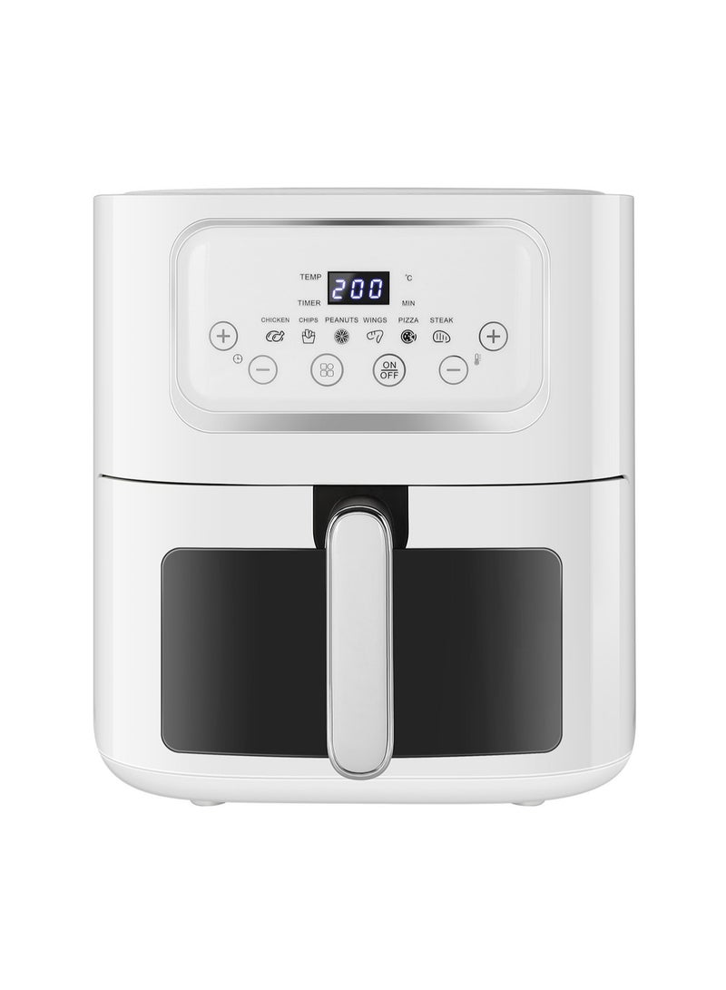 لاك لايش مقلاة هوائية 10 لتر حجم كبير ، 6 إعدادات مسبقة ، 1300 واط ، لوحة بلمسة واحدة ، تقنية تدفق الهواء التوربيني 360l ، سلة مقلاة هوائية غير لاصقة ، آمنة للغسل في غسالة الأطباق ، تصميم أبيض أنيق - Image 2