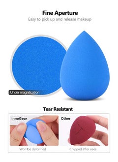 InnoGear Makeup Sponge, 10 Pcs Makeup Sponges Blender Set Beauty Cosmetic Foundation Blending Applicator Puff, Flawless For Liquid Cream Powder (Multi Colored)  - Image 3