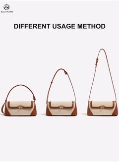 BLLE ROWN Women Armpit Bag, Retro Light Shoulder Bag With Color Block Design, Versatile Haversack East West Bags  , Crossbody Bag With Large Capacity Suitable For Daily Use, Work, Commute,Shopping  - Image 4