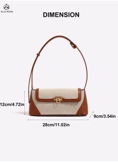 BLLE ROWN Women Armpit Bag, Retro Light Shoulder Bag With Color Block Design, Versatile Haversack East West Bags  , Crossbody Bag With Large Capacity Suitable For Daily Use, Work, Commute,Shopping  - Image 3