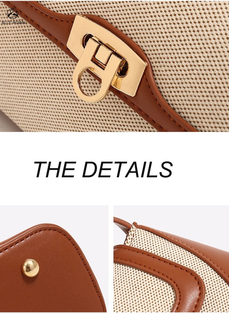 BLLE ROWN Women Armpit Bag, Retro Light Shoulder Bag With Color Block Design, Versatile Haversack East West Bags  , Crossbody Bag With Large Capacity Suitable For Daily Use, Work, Commute,Shopping  - Image 5