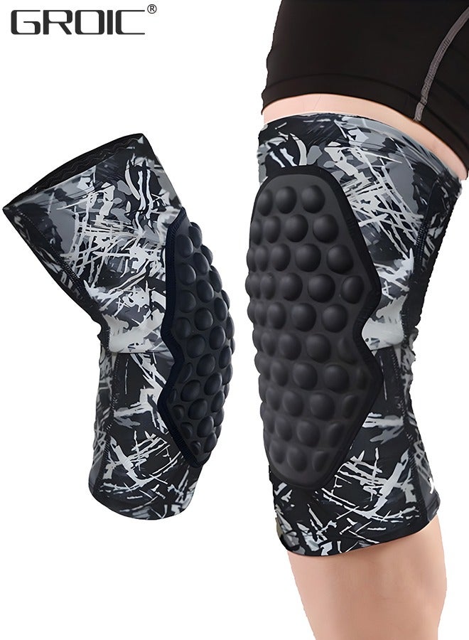 GROIC Knee Pads,Basketball Baseball Knee Brace Knee Support, Collision Avoidance Kneepad Compression Knee Sleeve for Volleyball,Long Leg Sleeves Sports Gear（XL) - Image 1