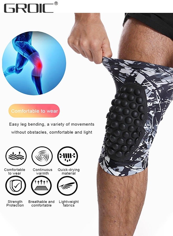 GROIC Knee Pads,Basketball Baseball Knee Brace Knee Support, Collision Avoidance Kneepad Compression Knee Sleeve for Volleyball,Long Leg Sleeves Sports Gear（XL) - Image 2