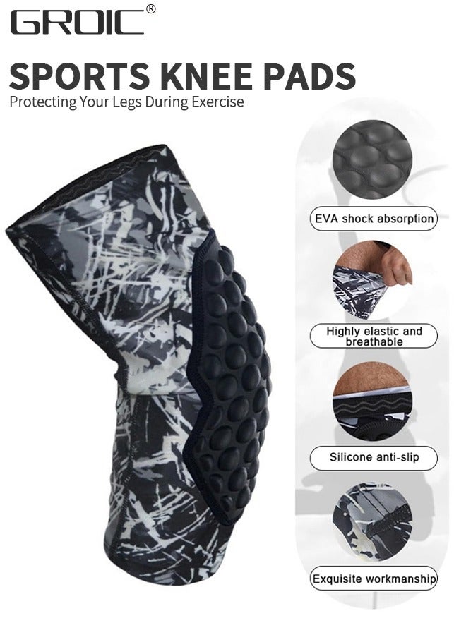 GROIC Knee Pads,Basketball Baseball Knee Brace Knee Support, Collision Avoidance Kneepad Compression Knee Sleeve for Volleyball,Long Leg Sleeves Sports Gear（XL) - Image 4