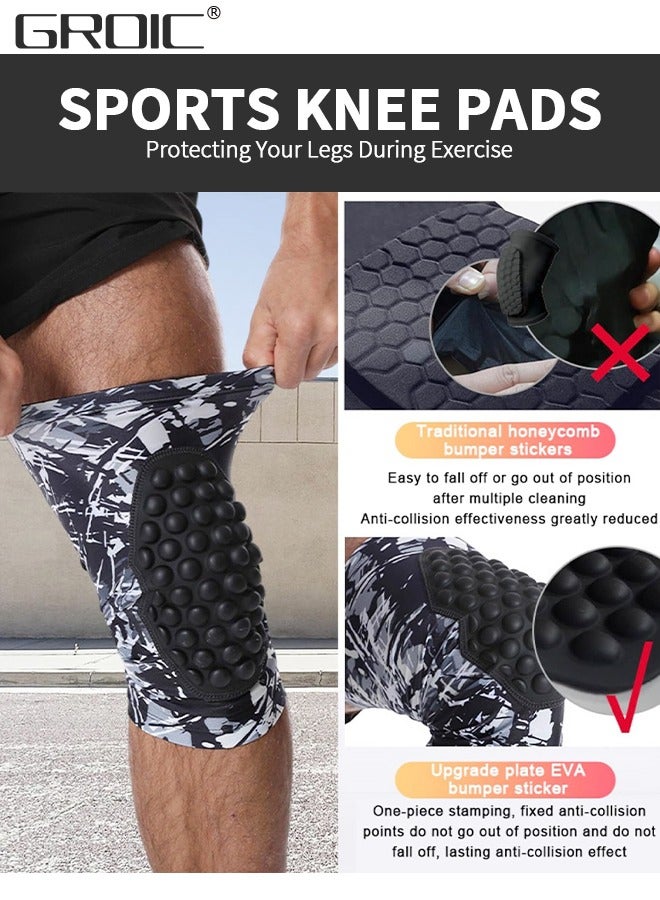 GROIC Knee Pads,Basketball Baseball Knee Brace Knee Support, Collision Avoidance Kneepad Compression Knee Sleeve for Volleyball,Long Leg Sleeves Sports Gear（XL) - Image 5