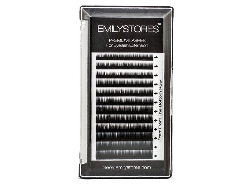 EMILYSTORES Lash Eyebrow Extensions Color Black Thickness 010 mm Length 5678MM Mixed Sizes One Tray