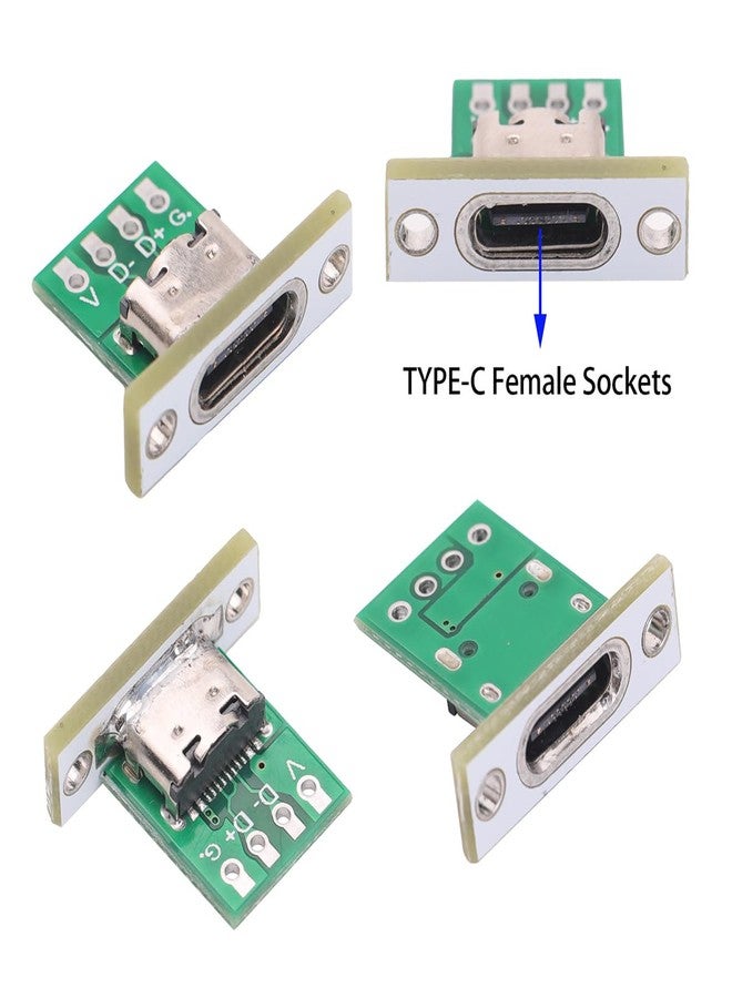 Teansic 10PCS Type C Female Socket Converter Board,USB 3.1 Female Connector with Fixing Plate - Image 4