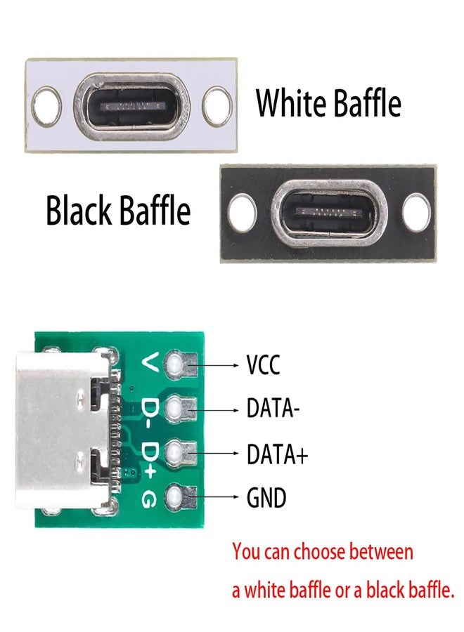 Teansic 10PCS Type C Female Socket Converter Board,USB 3.1 Female Connector with Fixing Plate - Image 3