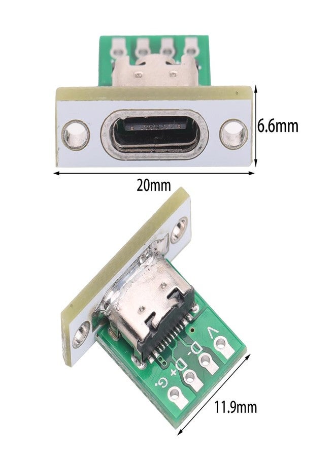 Teansic 10PCS Type C Female Socket Converter Board,USB 3.1 Female Connector with Fixing Plate - Image 2