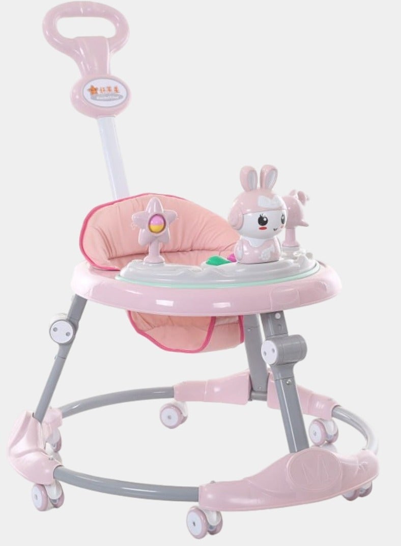 Kiko 360-Degree Rotate Baby Walker With Detachable Music Tray, Adjustable Height, 6 - 18 Months, Pink, Baby Boys And Girls - Image 2
