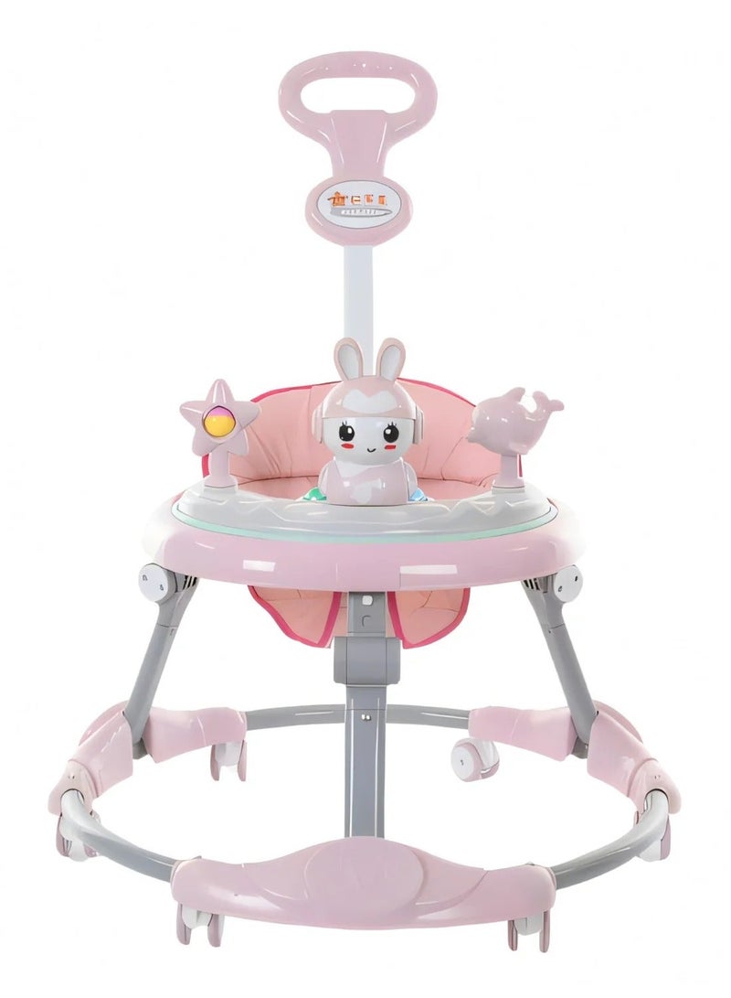Kiko 360-Degree Rotate Baby Walker With Detachable Music Tray, Adjustable Height, 6 - 18 Months, Pink, Baby Boys And Girls - Image 1