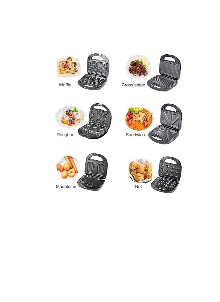 Haley - HALEY Sandwich Maker,8-in-1 Multi Snack Maker,Detachable Sandwich, Grill, Waffle Making Plates with Bakelite Coating, 1-Year Warranty (8 In 1) - Image 1