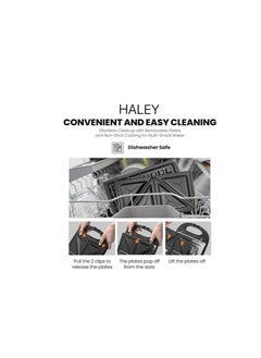 Haley صانعة السندويشات من هالي، صانعة الوجبات الخفيفة المتعددة 8 في 1، ساندويتش قابل للفصل، شواية، أطباق صنع الوافل مع طلاء الباكليت، ضمان لمدة عام (8 في 1)  - Image 4