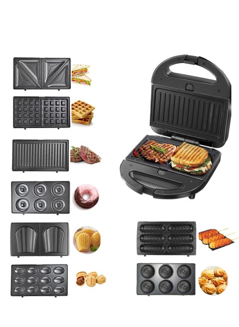 HALEY Sandwich Maker,8-in-1 Multi Snack Maker,Detachable Sandwich, Grill, Waffle Making Plates with Bakelite Coating, 1-Year Warranty (8 In 1)