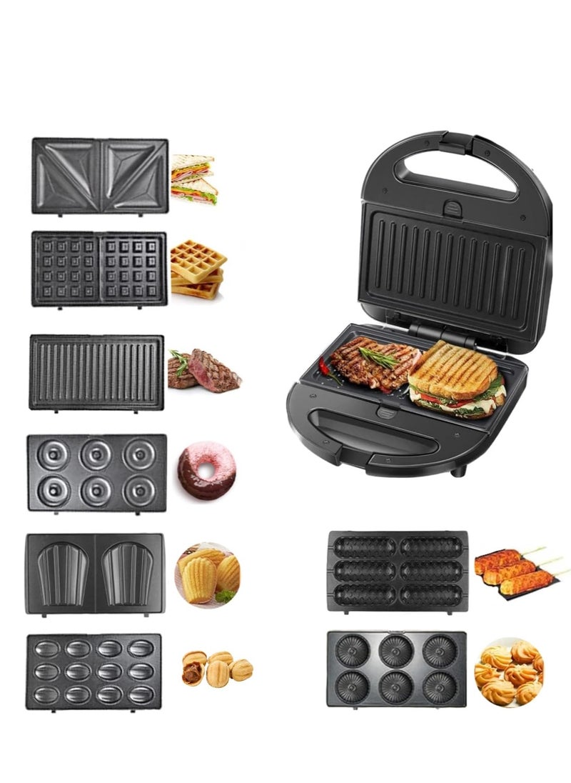 Haley - HALEY Sandwich Maker,8-in-1 Multi Snack Maker,Detachable Sandwich, Grill, Waffle Making Plates with Bakelite Coating, 1-Year Warranty (8 In 1) - Image 1