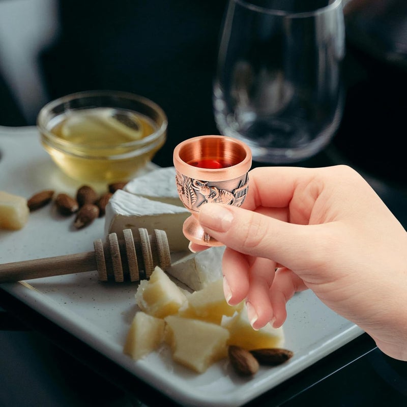 Vintage Copper Alloy Shot Glass Small Retro Household Wine Goblet Decorative Liqueur Cup for Dinner Party and Bar Use - Image 4