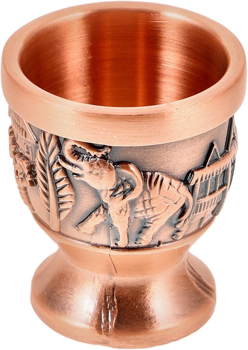 Vintage Copper Alloy Shot Glass Small Retro Household Wine Goblet Decorative Liqueur Cup for Dinner Party and Bar Use - Image 1